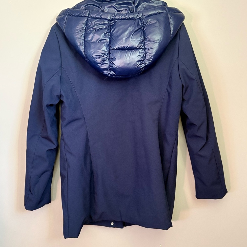 Guess Softshell Hooded Jacket Medium Blackened Blue - Picture 6 of 10